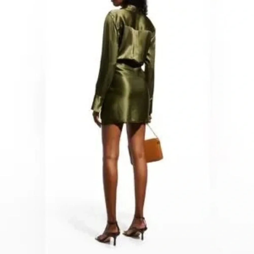 L' Agence Atlas Wrap Front Silk Mini Dress. - Picture 3 of 6